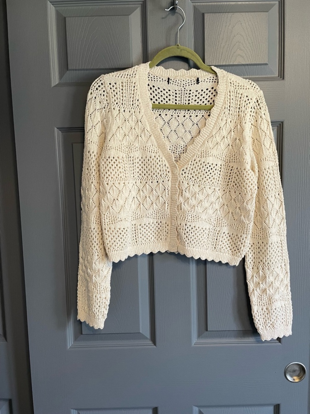 Vero Moda Crochet Button-Front Cardigan